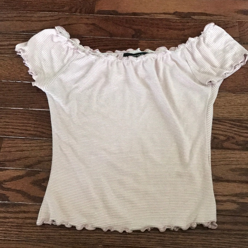Striped off the shoulder top